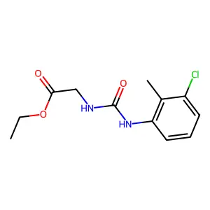 ethyl 2-{[N-(3-chloro-2-methylphenyl)carbamoyl]amino}acetate structure
