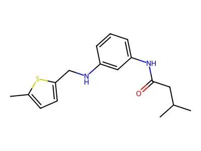 3-methyl-N-[3-[(5-methylthiophen-2-yl)methylamino]phenyl]butanamide structure