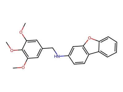 Dibenzofuran-3-yl-(3,4,5-trimethoxy-benzyl)-amine structure