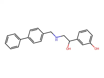 3-(1-Hydroxy-2-((4-phenylphenyl)methylamino)ethyl)phenol structure