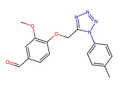 3-methoxy-4-{[1-(4-methylphenyl)-1H-tetrazol-5-yl]methoxy}benzaldehyde structure