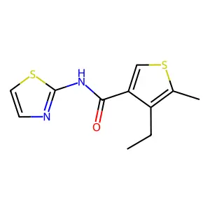 4-ethyl-5-methyl-N-(1,3-thiazol-2-yl)thiophene-3-carboxamide structure