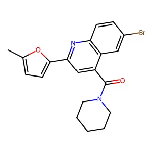 [6-Bromo-2-(5-methylfuran-2-yl)quinolin-4-yl]-piperidin-1-ylmethanone structure