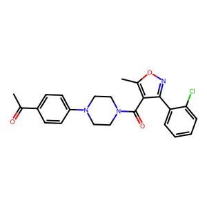 Ethanone, 1-[4-[4-[[3-(2-chlorophenyl)-5-methyl-4-isoxazolyl]carbonyl]-1-piperazinyl]phenyl]- structure