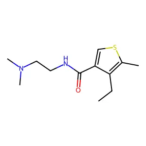 N-[2-(dimethylamino)ethyl]-4-ethyl-5-methylthiophene-3-carboxamide structure