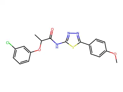 2-(3-chlorophenoxy)-N-[5-(4-methoxyphenyl)-1,3,4-thiadiazol-2-yl]propanamide structure