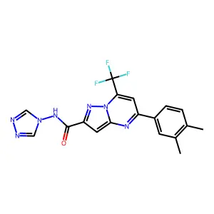 5-(3,4-dimethylphenyl)-N-(1,2,4-triazol-4-yl)-7-(trifluoromethyl)pyrazolo[1,5-a]pyrimidine-2-carboxamide structure
