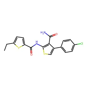 4-(4-Chlorophenyl)-2-[(5-ethylthiophene-2-carbonyl)amino]thiophene-3-carboxamide structure