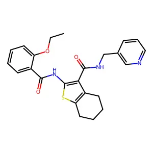 2-[(2-ethoxybenzoyl)amino]-N-(pyridin-3-ylmethyl)-4,5,6,7-tetrahydro-1-benzothiophene-3-carboxamide structure