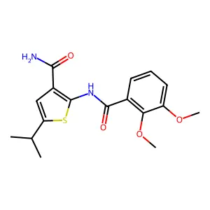 2-[[(2,3-Dimethoxyphenyl)-oxomethyl]amino]-5-propan-2-yl-3-thiophenecarboxamide structure