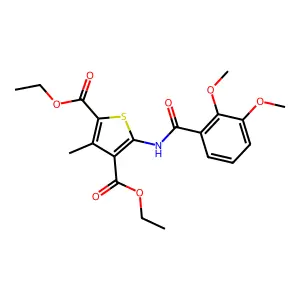 Diethyl 5-(2,3-dimethoxybenzamido)-3-methylthiophene-2,4-dicarboxylate structure