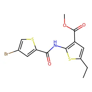 Methyl 2-{[(4-bromo-2-thienyl)carbonyl]amino}-5-ethyl-3-thiophenecarboxylate structure