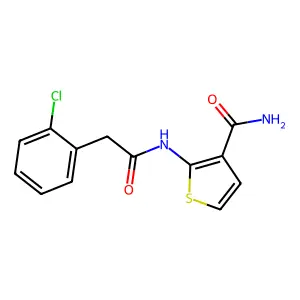 2-(2-(2-Chlorophenyl)acetamido)thiophene-3-carboxamide structure