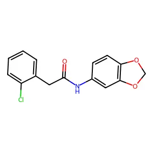 N-(1,3-benzodioxol-5-yl)-2-(2-chlorophenyl)acetamide structure