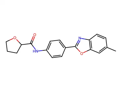 N-[4-(6-methyl-1,3-benzoxazol-2-yl)phenyl]oxolane-2-carboxamide structure