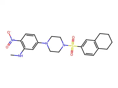 N-methyl-2-nitro-5-[4-(5,6,7,8-tetrahydronaphthalen-2-ylsulfonyl)piperazin-1-yl]aniline structure