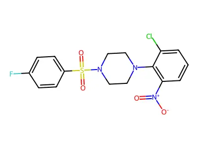 1-(2-Chloro-6-nitrophenyl)-4-(4-fluorophenyl)sulfonylpiperazine structure