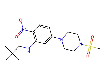 N-(2,2-dimethylpropyl)-5-(4-methylsulfonylpiperazin-1-yl)-2-nitroaniline structure