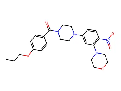 [4-(3-Morpholin-4-yl-4-nitrophenyl)piperazin-1-yl]-(4-propoxyphenyl)methanone structure