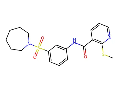 N-[3-(azepan-1-ylsulfonyl)phenyl]-2-methylsulfanylpyridine-3-carboxamide structure