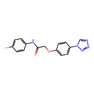 N-(4-fluorophenyl)-2-[4-(tetrazol-1-yl)phenoxy]acetamide structure