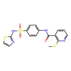 2-(methylsulfanyl)-N-{4-[(1,3-thiazol-2-yl)sulfamoyl]phenyl}pyridine-3-carboxamide structure