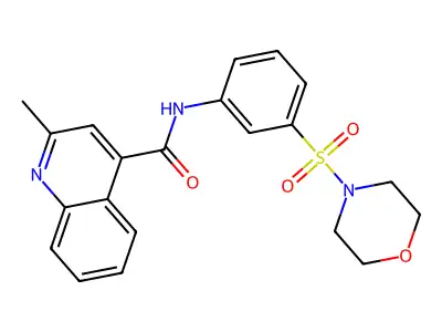 2-methyl-N-(3-morpholin-4-ylsulfonylphenyl)quinoline-4-carboxamide structure