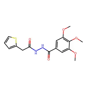 3,4,5-trimethoxy-N'-(2-thiophen-2-ylacetyl)benzohydrazide structure
