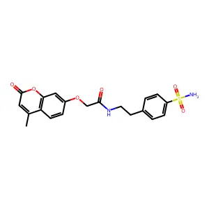 2-(4-methyl-2-oxochromen-7-yl)oxy-N-[2-(4-sulfamoylphenyl)ethyl]acetamide structure
