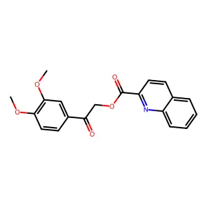 2-(3,4-Dimethoxyphenyl)-2-oxoethyl quinoline-2-carboxylate structure