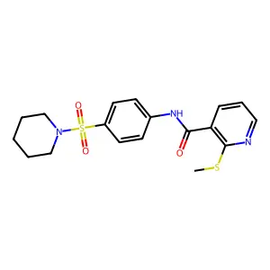 2-(methylsulfanyl)-N-[4-(piperidine-1-sulfonyl)phenyl]pyridine-3-carboxamide structure