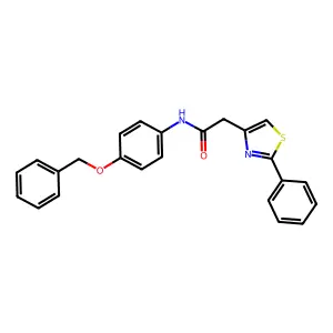 N-[4-(benzyloxy)phenyl]-2-(2-phenyl-1,3-thiazol-4-yl)acetamide structure