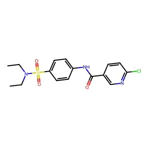 6-chloro-N-[4-(diethylsulfamoyl)phenyl]pyridine-3-carboxamide structure