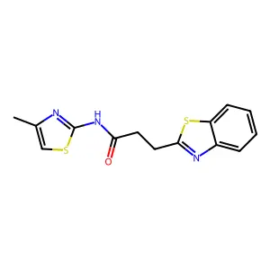 3-(1,3-benzothiazol-2-yl)-N-(4-methyl-1,3-thiazol-2-yl)propanamide structure