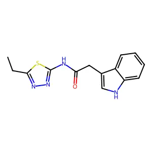 N-(5-ethyl-1,3,4-thiadiazol-2-yl)-2-(1H-indol-3-yl)acetamide structure
