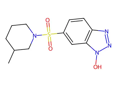6-[(3-methylpiperidin-1-yl)sulfonyl]-1H-1,2,3-benzotriazol-1-ol structure
