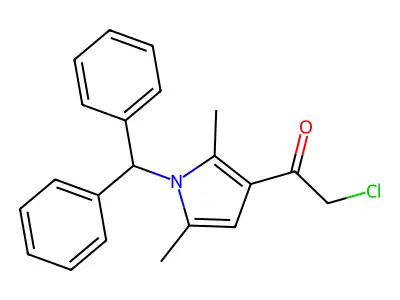 2-chloro-1-[1-(diphenylmethyl)-2,5-dimethyl-1H-pyrrol-3-yl]ethan-1-one structure