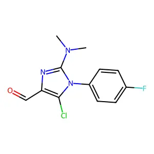5-chloro-2-(dimethylamino)-1-(4-fluorophenyl)-1H-imidazole-4-carbaldehyde structure