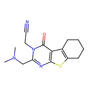 2-[(Dimethylamino)methyl]-5,6,7,8-tetrahydro-4-oxo[1]benzothieno[2,3-d]pyrimidine-3(4H)-acetonitrile structure
