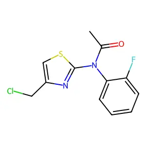 N-[4-(chloromethyl)-1,3-thiazol-2-yl]-N-(2-fluorophenyl)acetamide structure