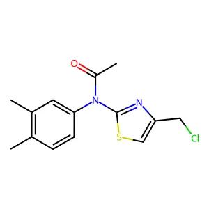 N-[4-(chloromethyl)-1,3-thiazol-2-yl]-N-(3,4-dimethylphenyl)acetamide structure