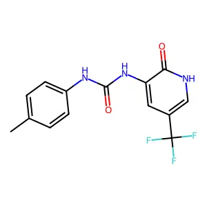 1-(4-methylphenyl)-3-[2-oxo-5-(trifluoromethyl)-1H-pyridin-3-yl]urea structure