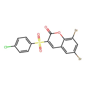 6,8-dibromo-3-[(4-chlorophenyl)sulfonyl]-2H-chromen-2-one structure