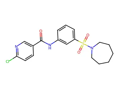 N-[3-(azepan-1-ylsulfonyl)phenyl]-6-chloropyridine-3-carboxamide structure
