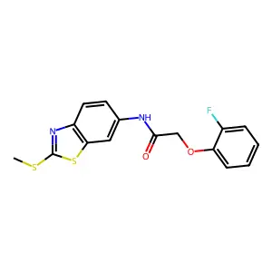 2-(2-fluorophenoxy)-N-(2-methylsulfanyl-1,3-benzothiazol-6-yl)acetamide structure