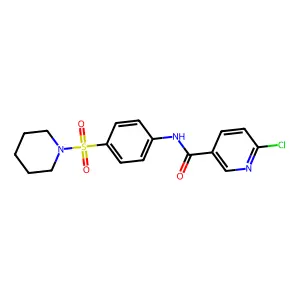 6-chloro-N-(4-piperidin-1-ylsulfonylphenyl)pyridine-3-carboxamide structure