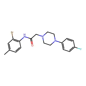 N-(2-bromo-4-methylphenyl)-2-[4-(4-fluorophenyl)piperazin-1-yl]acetamide structure