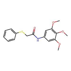 2-(phenylsulfanyl)-N-(3,4,5-trimethoxyphenyl)acetamide structure