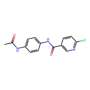6-chloro-N-(4-acetamidophenyl)pyridine-3-carboxamide structure
