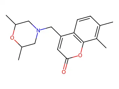 4-[(2,6-Dimethylmorpholin-4-yl)methyl]-7,8-dimethylchromen-2-one structure